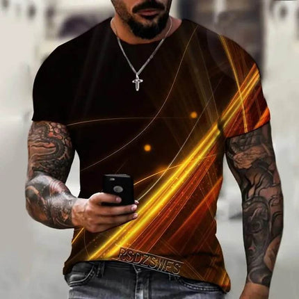 Men Psychedelic Flame Aurora 3D Summer Shirt - Shirt - oufisun - Mad Fly Essentials
