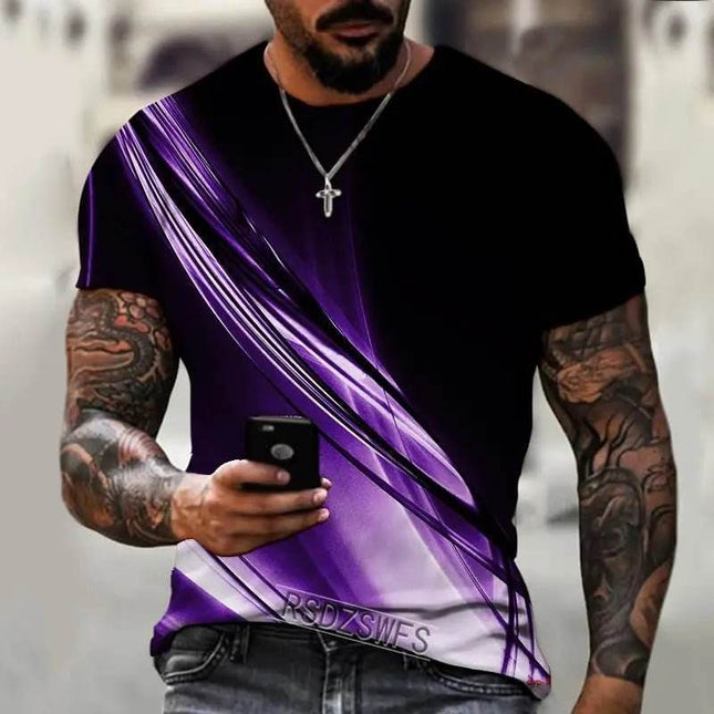 Men 3D Flame Aurora 3D Summer Shirt - Mad Fly Essentials