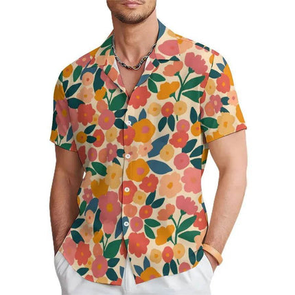 Men 3D Floral Hawaiian short Lapel Shirt - Shirt - Beach Fellow - Mad Fly Essentials
