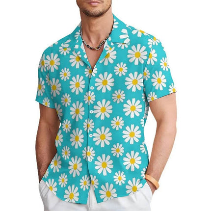 Men 3D Floral Hawaiian short Lapel Shirt - Shirt - Beach Fellow - Mad Fly Essentials