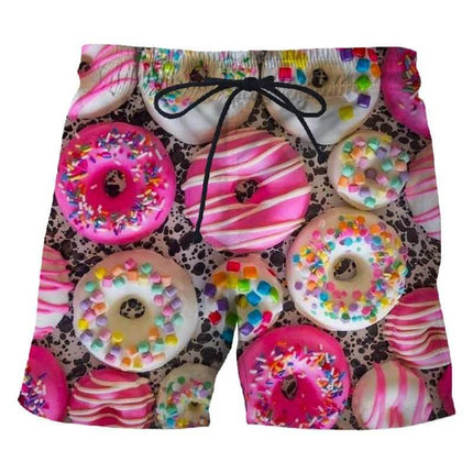 Men 3D Food Donut Chocolate Pattern Boardshorts - Boardshorts - Cute Sphere - Mad Fly Essentials