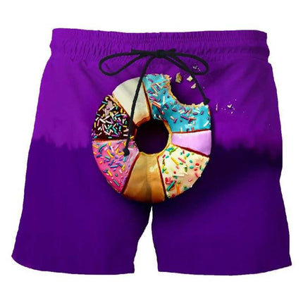 Men 3D Food Donut Chocolate Pattern Boardshorts - Boardshorts - Cute Sphere - Mad Fly Essentials