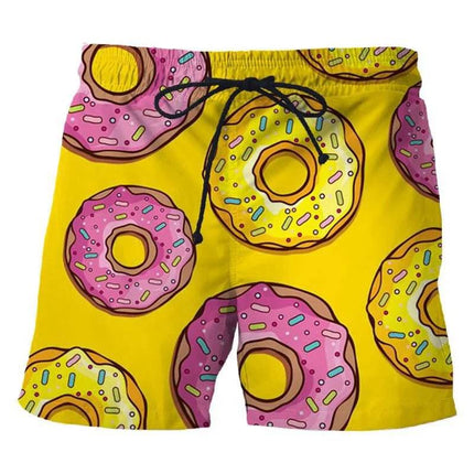 Men 3D Food Donut Chocolate Pattern Boardshorts - Boardshorts - Cute Sphere - Mad Fly Essentials