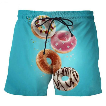 Men 3D Food Donut Chocolate Pattern Boardshorts - Boardshorts - Cute Sphere - Mad Fly Essentials