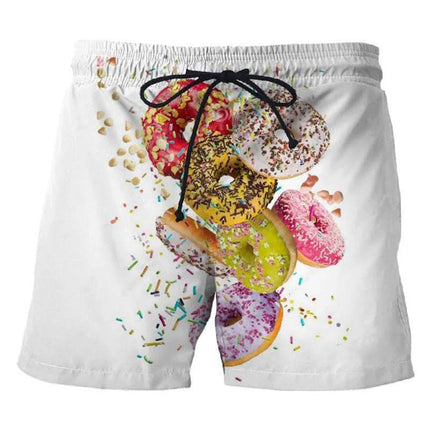 Men 3D Food Donut Chocolate Pattern Boardshorts - Boardshorts - Cute Sphere - Mad Fly Essentials