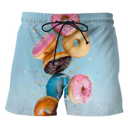Men 3D Food Donut Chocolate Pattern Boardshorts - Boardshorts - Cute Sphere - Mad Fly Essentials
