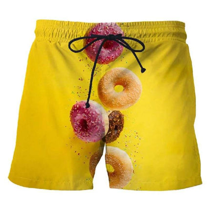 Men 3D Food Donut Chocolate Pattern Boardshorts - Boardshorts - Cute Sphere - Mad Fly Essentials