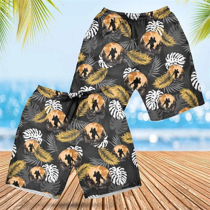Men 3D Funny Graphic Bigfoot Boardshorts - Boardshorts - Champrint - Mad Fly Essentials