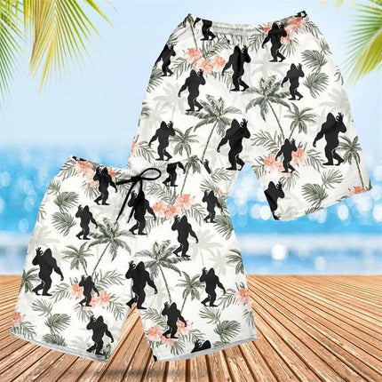 Men 3D Funny Graphic Bigfoot Boardshorts - Boardshorts - Champrint - Mad Fly Essentials