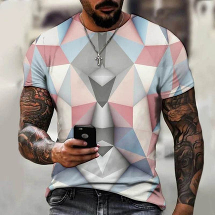 Men 3D Gradient Hip Hop Summer Shirt - Mad Fly Essentials