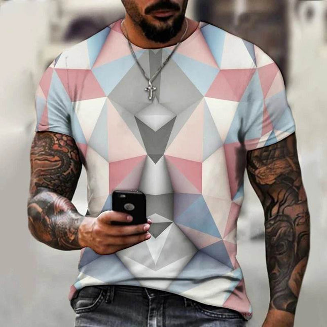 Men 3D Gradient Hip Hop Summer Shirt - Mad Fly Essentials