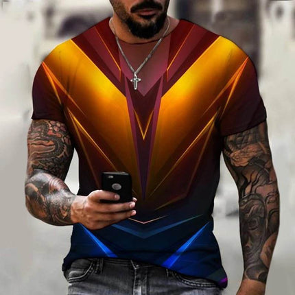 Men 3D Gradient Hip Hop Summer Shirt - Shirt - oufisun - Mad Fly Essentials