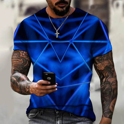 Men 3D Gradient Hip Hop Summer Shirt - Shirt - oufisun - Mad Fly Essentials