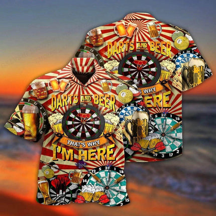 Men 3D Happiness Darts Throwing Hawaiian Beach Shirt - Shirt - oufisun - Mad Fly Essentials