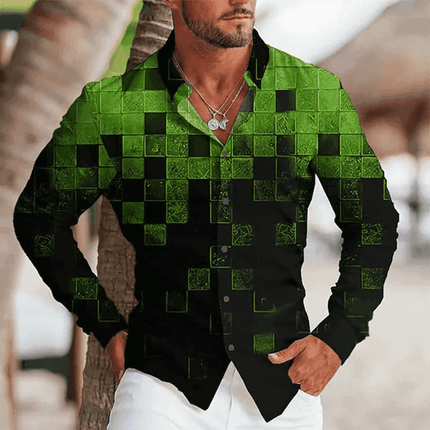 Men 3D Interwoven Business Casual Hawaiian Shirt - Shirt - BC - Mad Fly Essentials