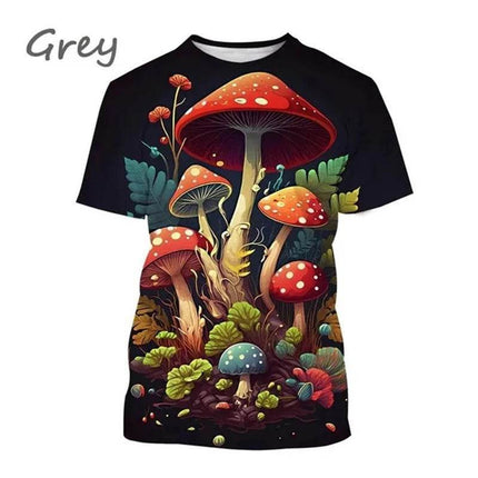 Men 3D Mushroom Black Purple Casual Shirt - Shirt - Fanweilin - Mad Fly Essentials