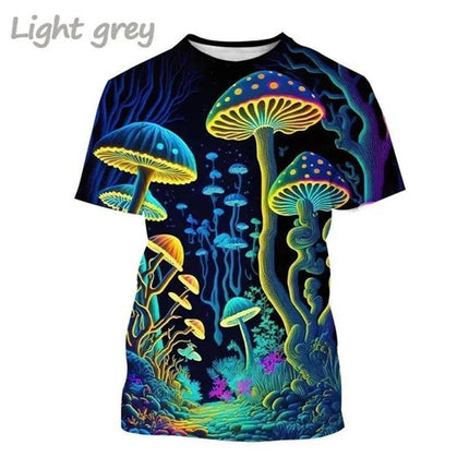 Men 3D Mushroom Black Purple Casual Shirt - Shirt - Fanweilin - Mad Fly Essentials