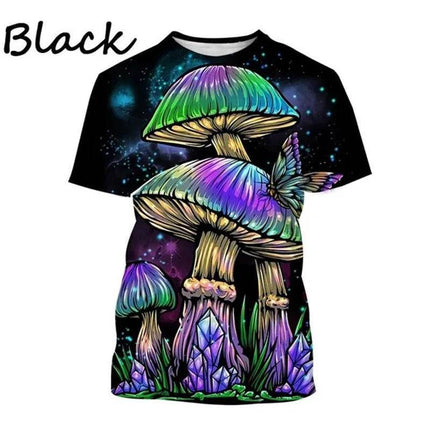 Men 3D Mushroom Black Purple Casual Shirt - Shirt - Fanweilin - Mad Fly Essentials