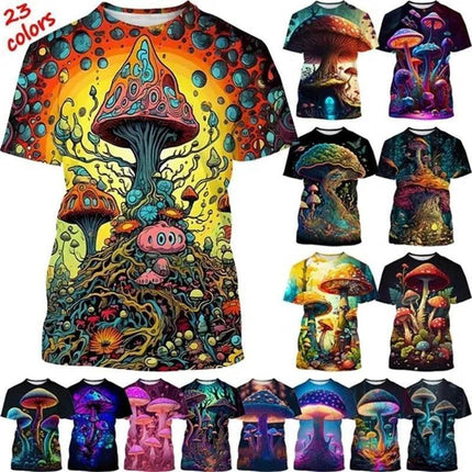 Men 3D Mushroom Black Purple Casual Shirt - Shirt - Fanweilin - Mad Fly Essentials