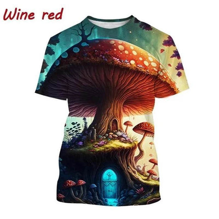 Men 3D Mushroom Black Purple Casual Shirt - Shirt - Fanweilin - Mad Fly Essentials