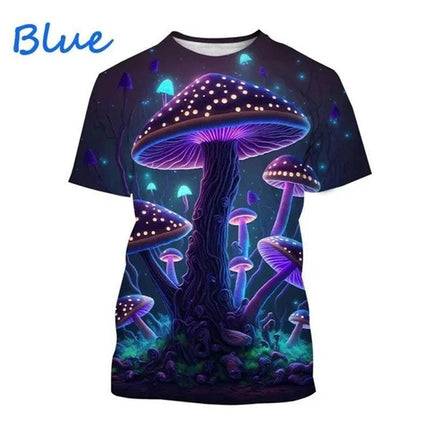 Men 3D Mushroom Black Casual Shirt - Mad Fly Essentials