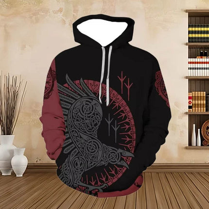 Men 3D Odin Viking Medieval Pullover Hoodies - Hoodies - PLstar Cosmos - Mad Fly Essentials