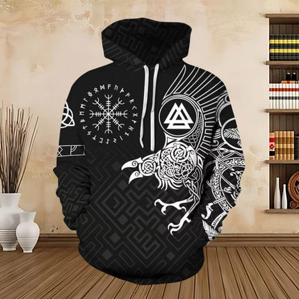 Men 3D Odin Viking Medieval Pullover Hoodies - Hoodies - PLstar Cosmos - Mad Fly Essentials
