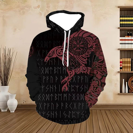 Men 3D Odin Viking Medieval Pullover Hoodies - Hoodies - PLstar Cosmos - Mad Fly Essentials