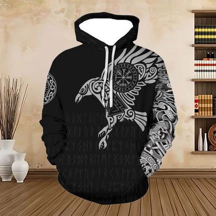 Men 3D Odin Viking Medieval Pullover Hoodies - Hoodies - PLstar Cosmos - Mad Fly Essentials