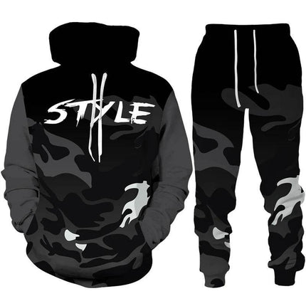 Men 3D Pants Hoodie Camo Set Tracksuit - Tracksuit - TrendSetter - Mad Fly Essentials