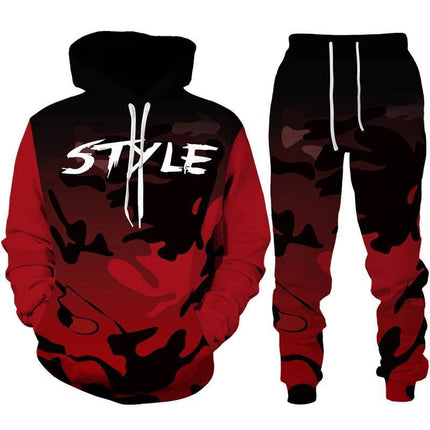 Men 3D Pants Hoodie Camo Set Tracksuit – Mad Fly Essentials