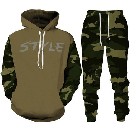 Men 3D Pants Hoodie Camo Set Tracksuit - Tracksuit - TrendSetter - Mad Fly Essentials