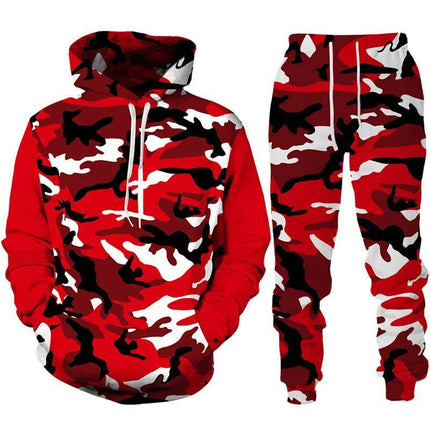 Men 3D Pants Hoodie Camo Set Tracksuit - Tracksuit - TrendSetter - Mad Fly Essentials