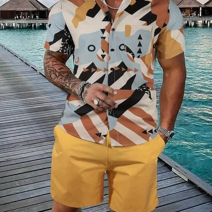 Men 3D Retro Casual Oversized Tracksuit - Tracksuit - Beach Fellow - Mad Fly Essentials