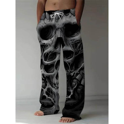 Men 3D Skull Straight Leg Pants - Pants - TrendSetter - Mad Fly Essentials