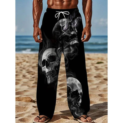 Men 3D Skull Straight Leg Pants - Pants - TrendSetter - Mad Fly Essentials
