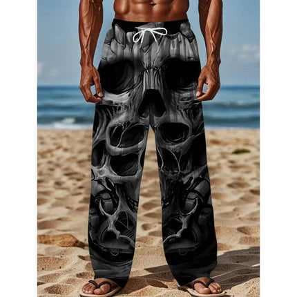Men 3D Skull Straight Leg Pants - Pants - TrendSetter - Mad Fly Essentials