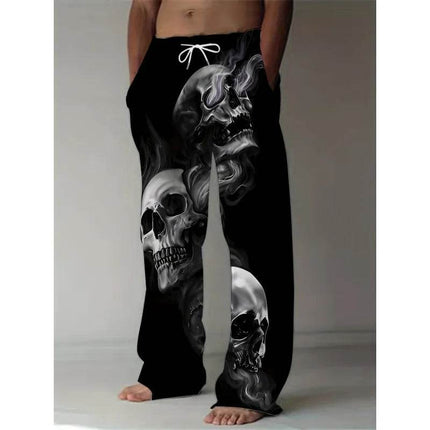 Men 3D Skull Straight Leg Pants - Pants - TrendSetter - Mad Fly Essentials