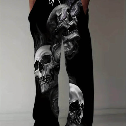 Men 3D Skull Straight Leg Pants - Pants - TrendSetter - Mad Fly Essentials