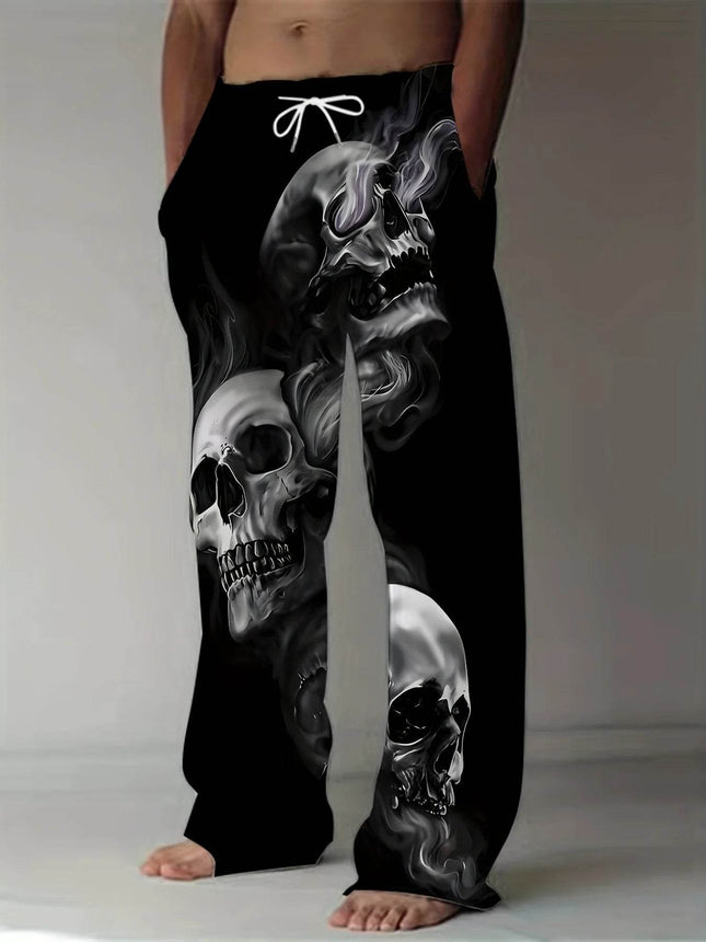 Men 3D Skull Straight Leg Pants - Pants - TrendSetter - Mad Fly Essentials