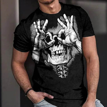 Men 3D Skull Summer Graphic Shirt - Shirt - oufisun - Mad Fly Essentials