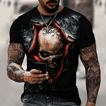 Men 3D Skull Summer Graphic Shirt - Shirt - oufisun - Mad Fly Essentials