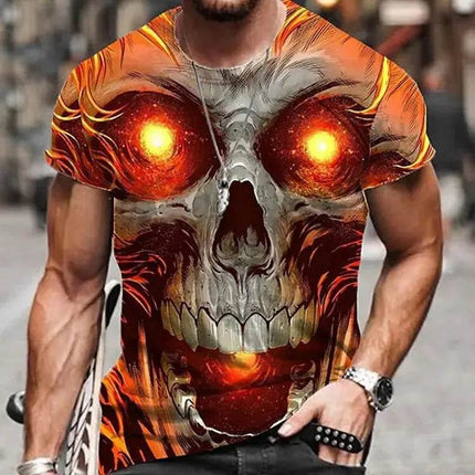 Men 3D Skull Summer Graphic Shirt - Shirt - oufisun - Mad Fly Essentials