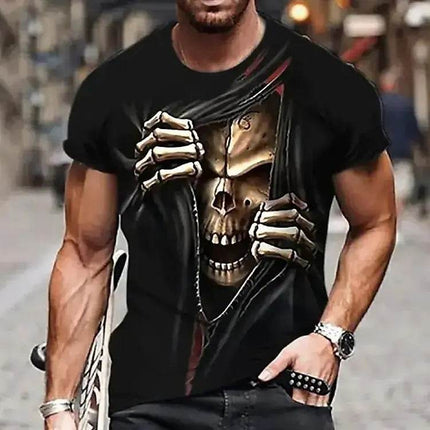 Men 3D Skull Summer Graphic Shirt - Shirt - oufisun - Mad Fly Essentials