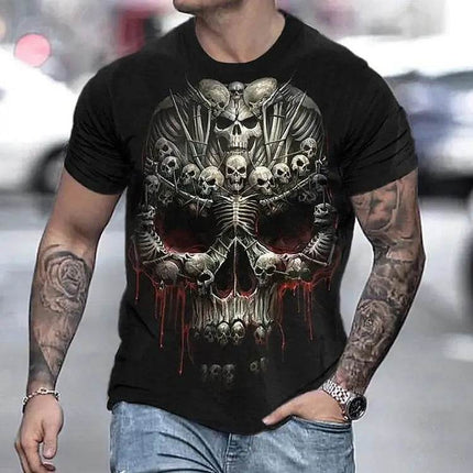 Men 3D Skull Summer Graphic Shirt - Shirt - oufisun - Mad Fly Essentials