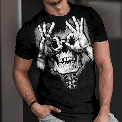 Men 3D Skull Summer Graphic Shirt - Mad Fly Essentials