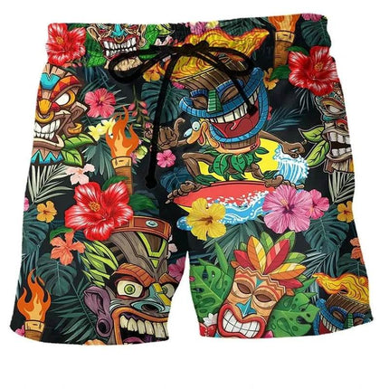 Men 3D Skull Surfer Beach Boardshorts - Boardshorts - Beach Fellow - Mad Fly Essentials