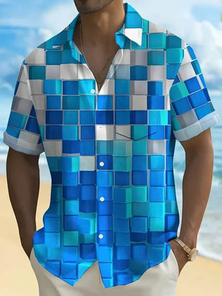 Men 3D Summer Colorblock Beach Shirt - Mad Fly Essentials