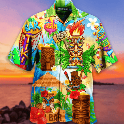 Men 3D Tiki Fashion Hawaiian Party Shirt - Shirt - Animal Elements - Mad Fly Essentials