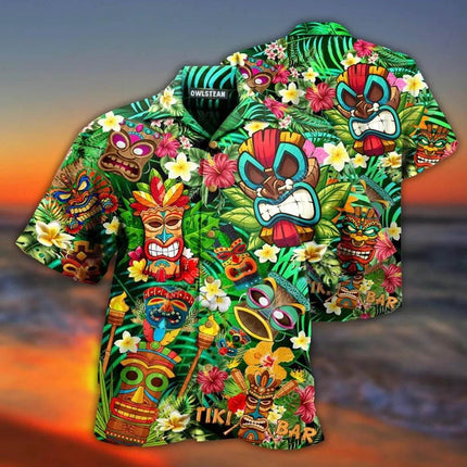 Men 3D Tiki Fashion Hawaiian Party Shirt - Shirt - Animal Elements - Mad Fly Essentials